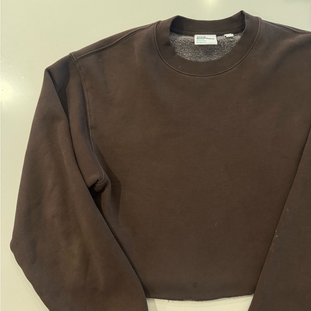 TNA Women’s Deep Brown Crewneck Sweater Cropped